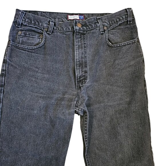 Vintage 90s Mens Arizona Jeans Faded Black Denim 36x30 Measures 35 Straight Leg - Picture 3 of 8